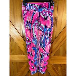 Lilly Pulitzer Luxletic Caille Weekender Leggings Multi Free Spirit Pink Sz XS (